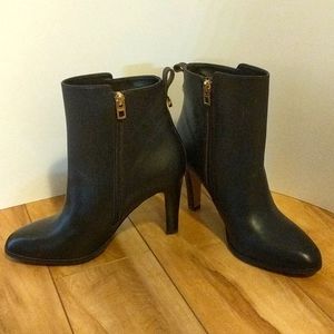 Coach Jemma leather boots red brown